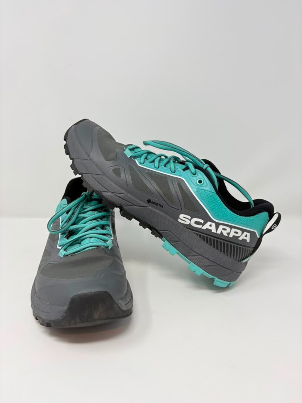 Scarpa Rapid GTX Women’s 8 Gore-Tex Trail Hiking Shoes Gray Aqua